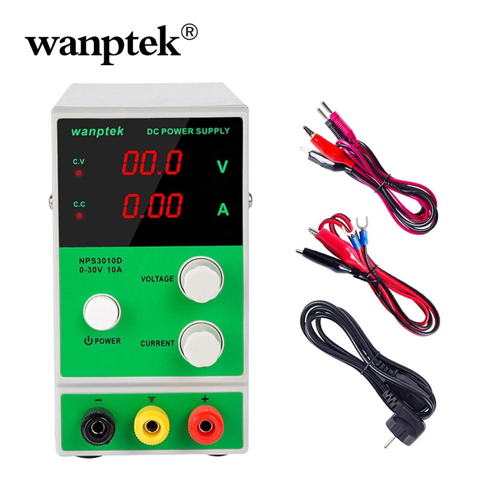 

Wanptek Laboratory DC Variable Power Supply 30V 10A Digital Display Adjustable Switching Voltage Regulators For Phone Repair