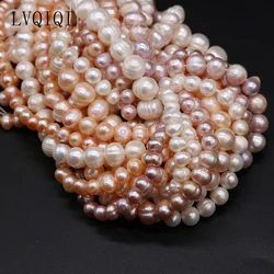 LVQIQI 100% Natural Freshwater Pearl Beads Fine pearls Punch Loose Beads for DIY Women Elegant Bracelet Necklace Jewelry Making