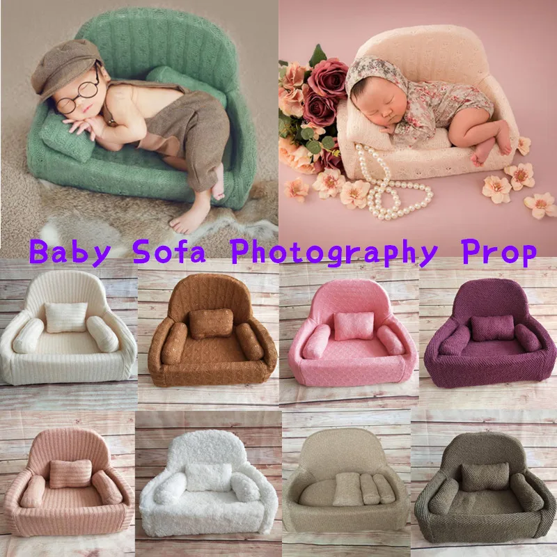 

4 Pcs/Set Newborn Photography Props Baby Posing Sofa Pillow Infant Photo Shooting Chair Decoration Fotografia Accessories