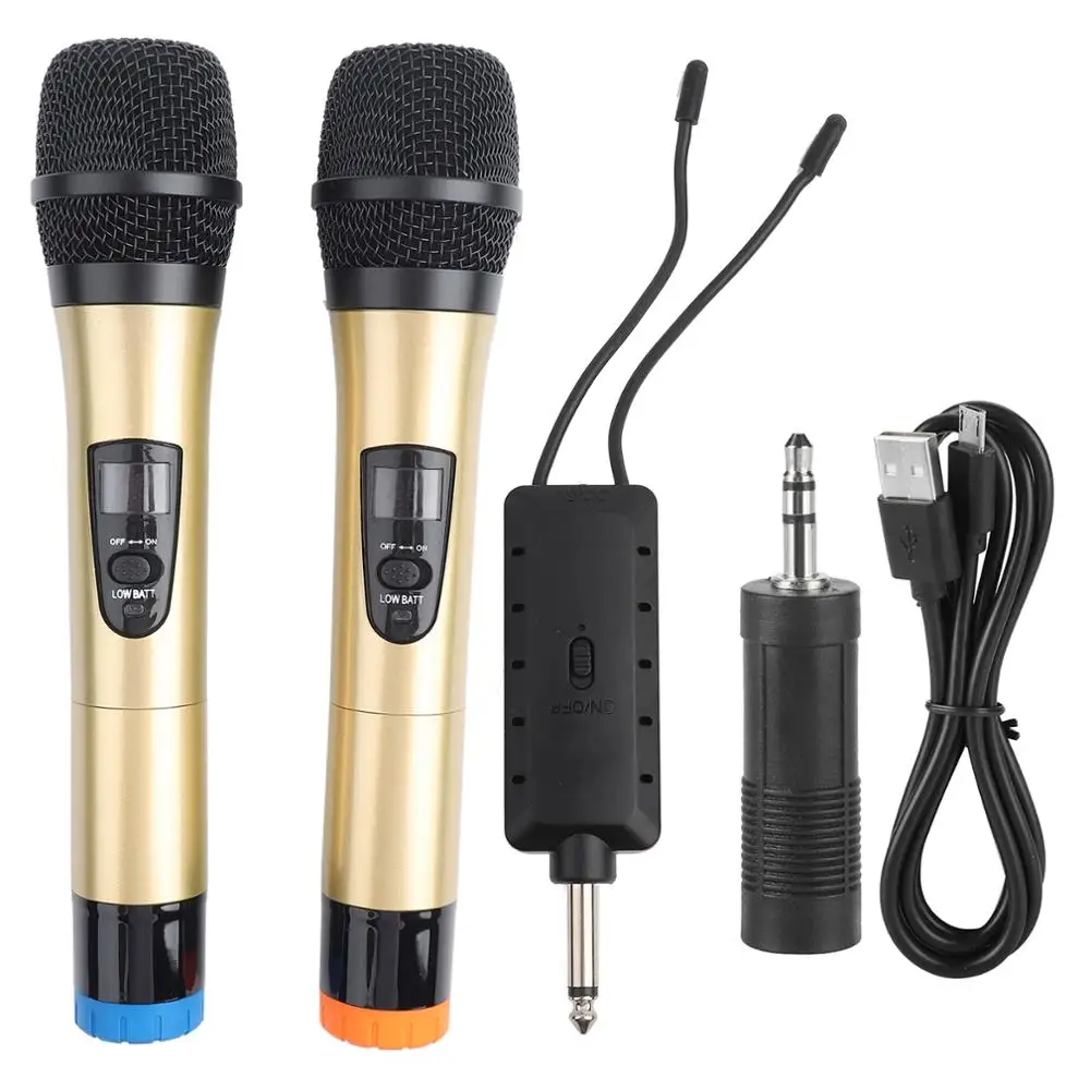 2 Karaoke Wireless Microphone 1Receiver MIC Mikrofon KTV Karaoke Player Echo System Digital Sound Audio Mixer Singing Machine E8