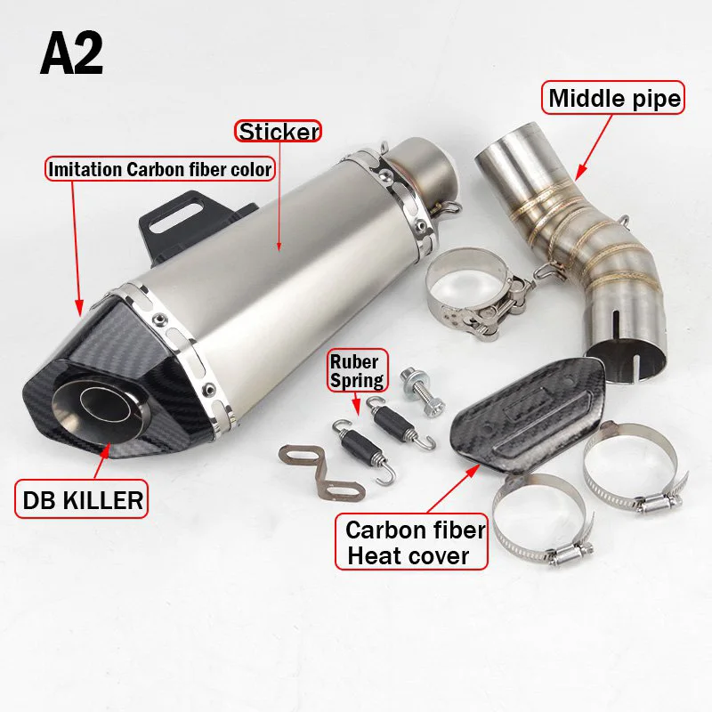 For Z900 Slip-on 51mm Motorcycle Exhaust Muffler Middle Link Pipe Escape with DB killer for Kawasaki Z900 2017 2018 2019