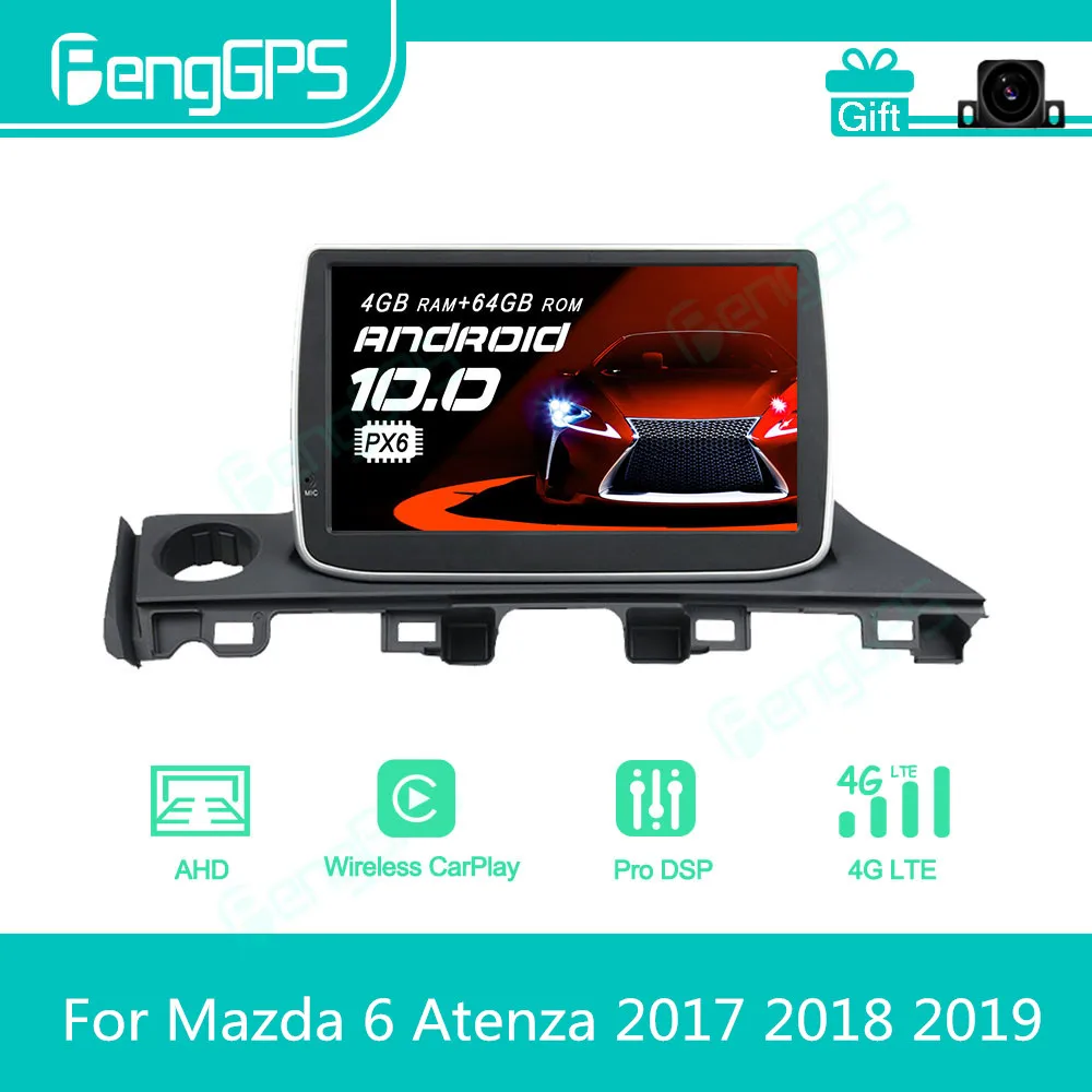 For Mazda 6 Atenza 2017 2018 2019 Android Car Radio Stereo Multimedia Player 2 Din Autoradio GPS Navigation PX6 Unit Screen