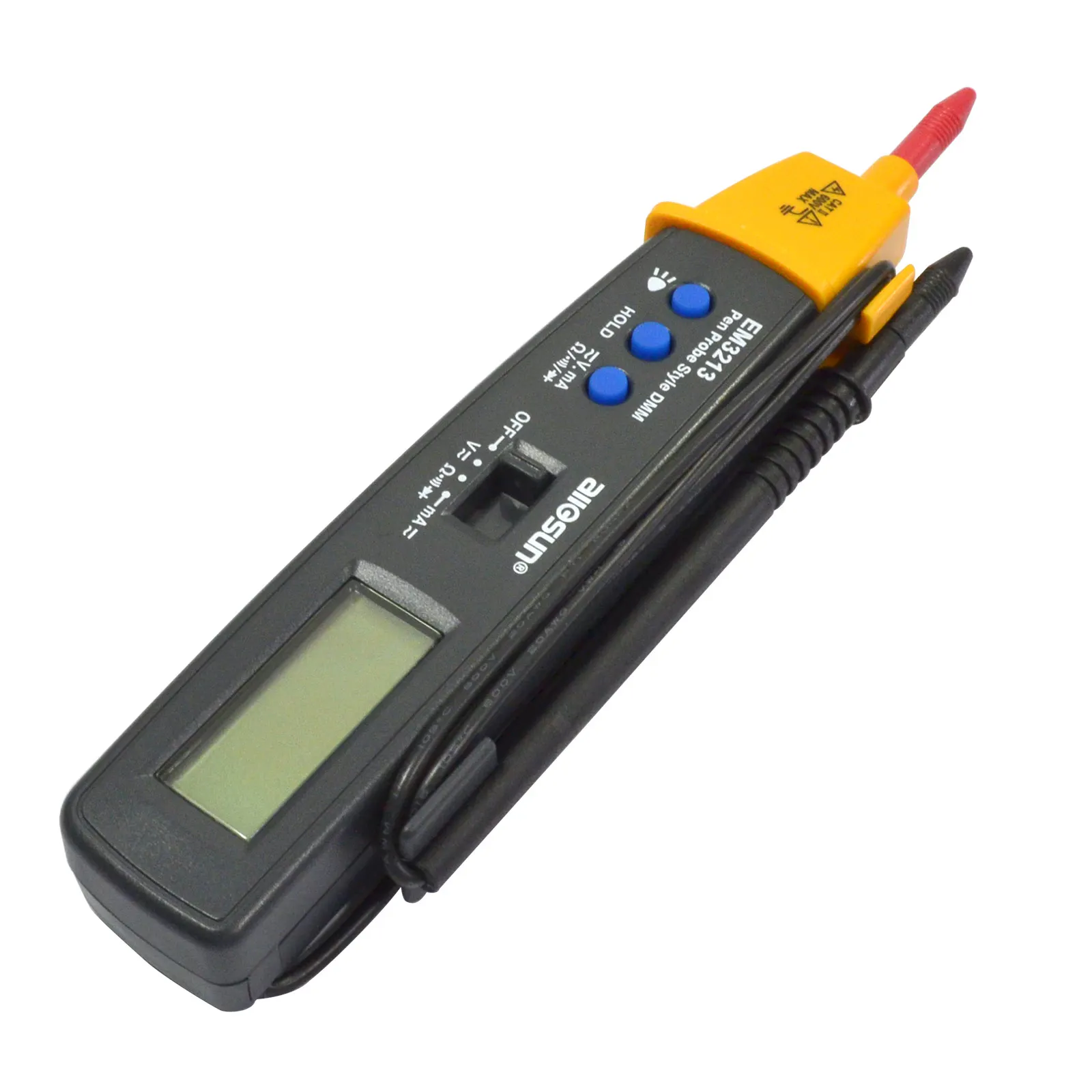 Portable Digital Multimeter Pen Type Volt Ohm Ammeter Auto Range Multi-Function Electric Tester with Flashlight All-sun EM3213