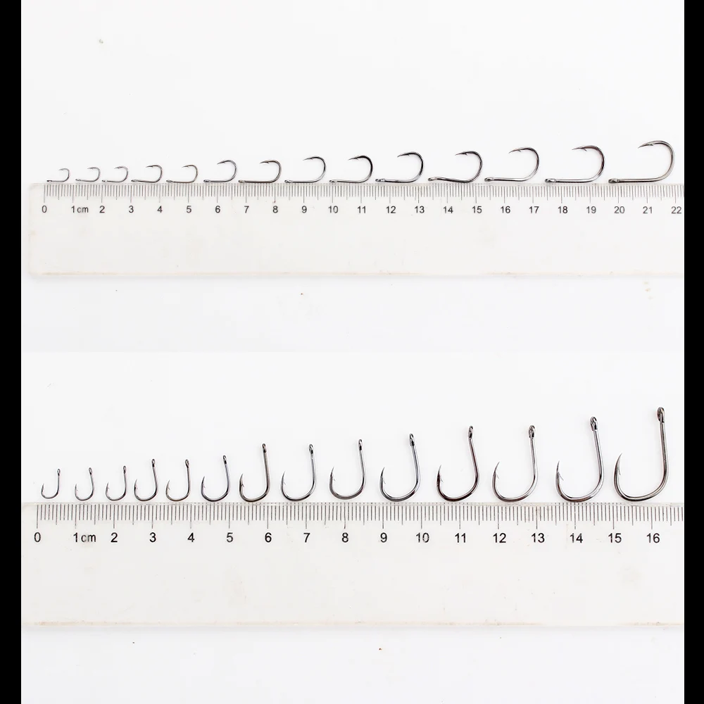 FISH KING High Carbon Steel Single Fishing Hook, Barbed Sharp Point, Strong Tensile Resistance for Saltwater 100Pcs