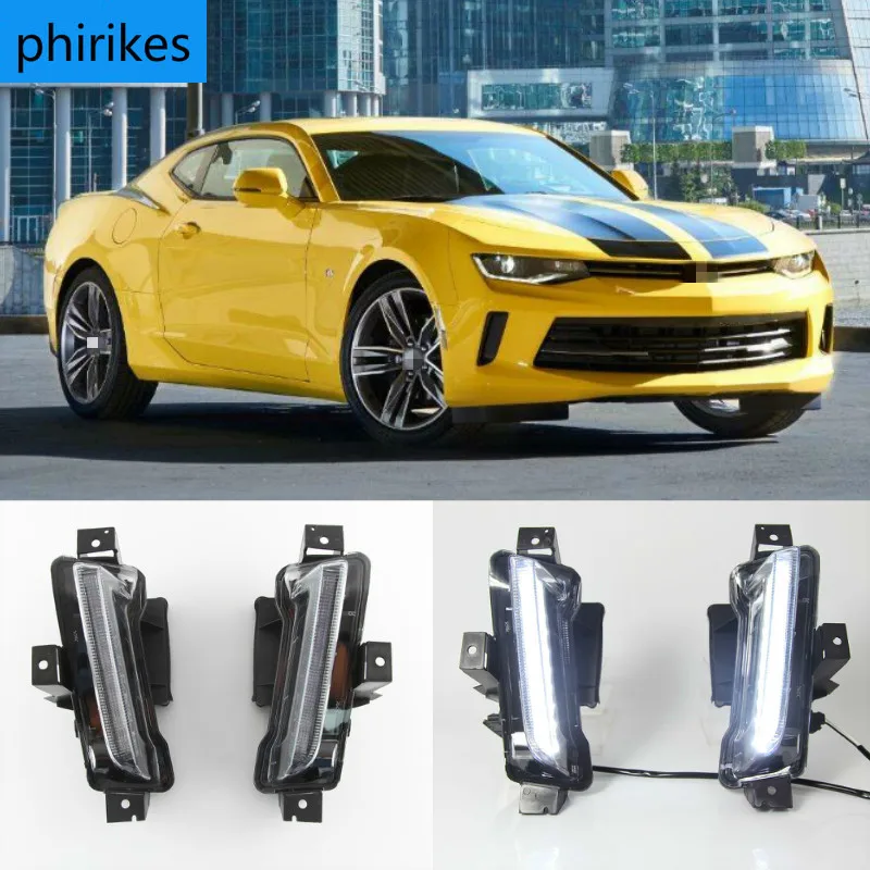 

LED Turn Signal Lamp Daytime Running Light Assemblies Driving Lamp DRL Fog Lights White For Chevy Camaro 2016-2019