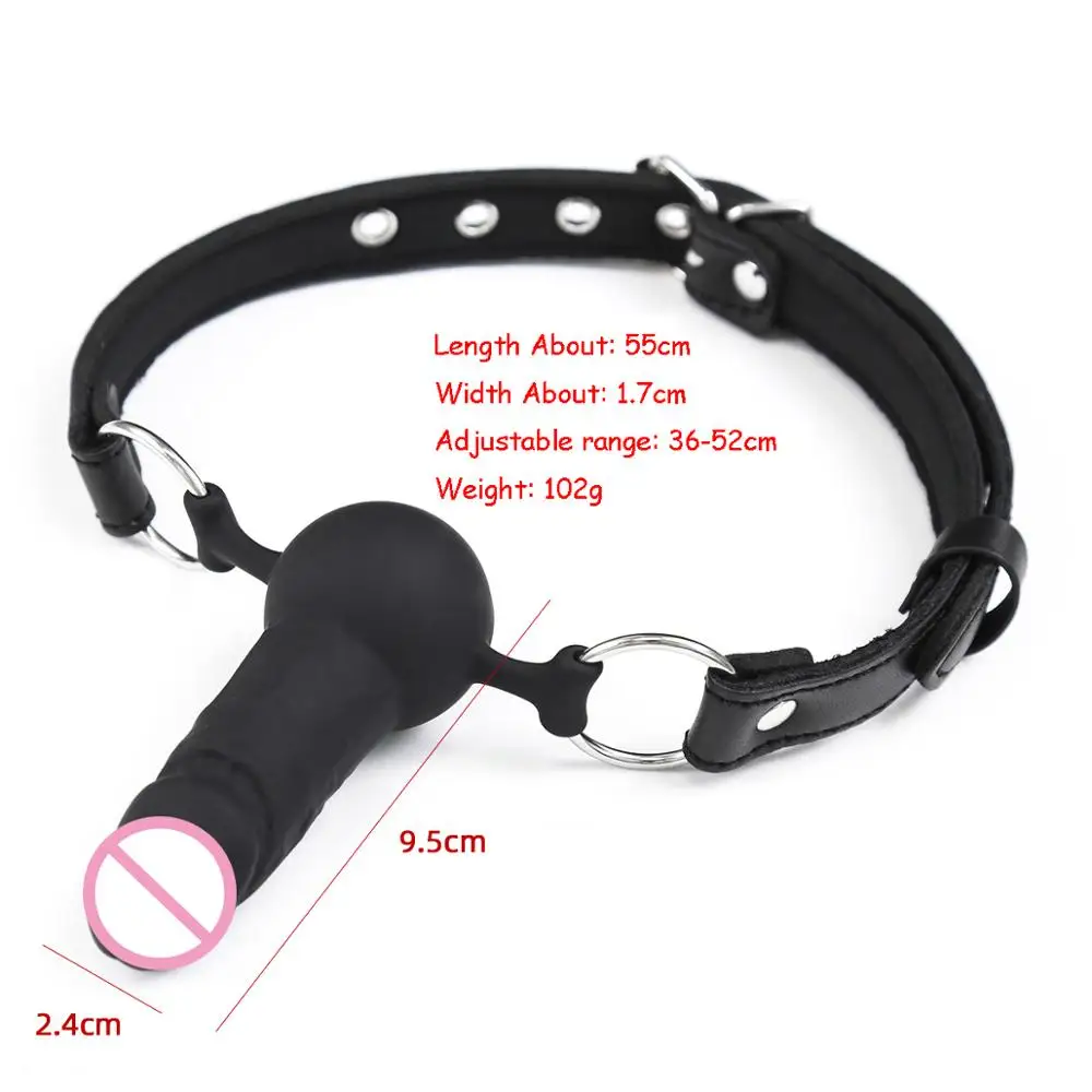 Adult Games Strapon Dildo Head Strap on Sex Toys for Couples Silicone Dildos Bandage Realistic Penis Mouth Gag