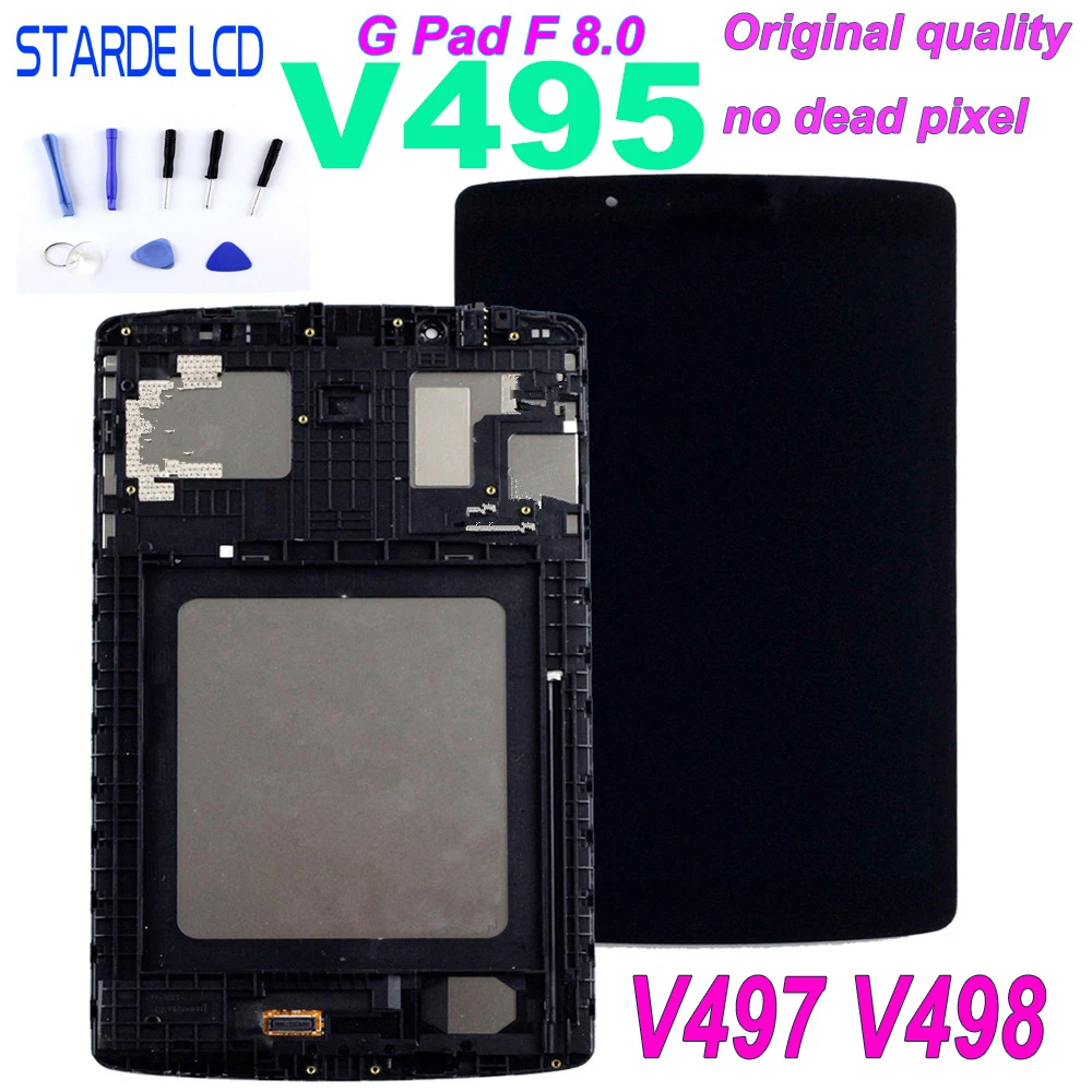 LCD For LG G Pad F 8.0 V495 V497 V498 LCD Display Touch Screen Digitizer Assembly with Frame LD080WX2(SM)(C1) with Tools