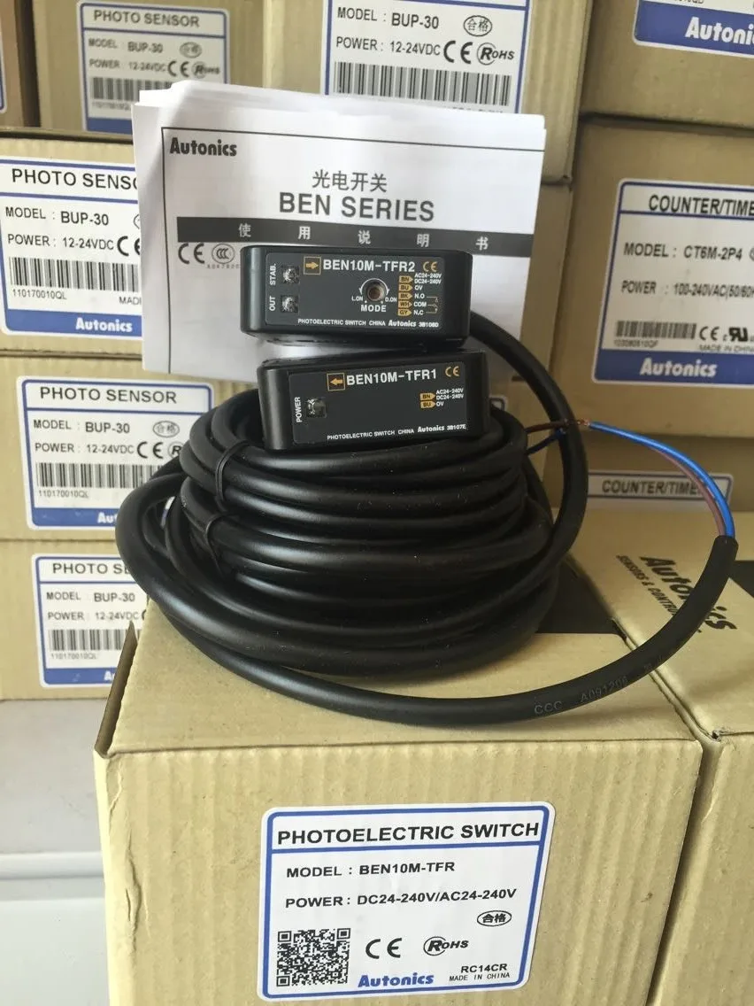 New origianl BEN10M-TFR  AUTONICS  photoelectric sensor 24-240VDC  24-240VAC ON/Dark ON (switch setting)