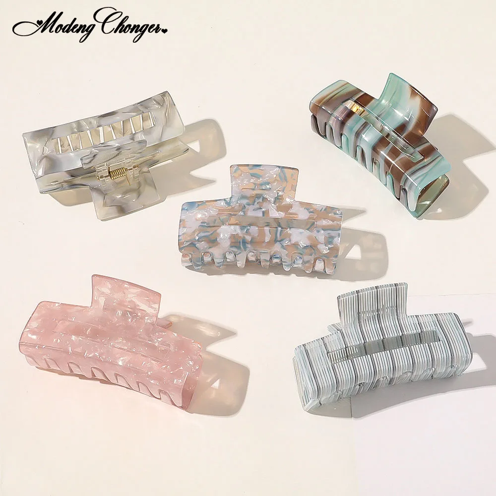 

New Fashion Large Size Rectangle Acrylic Hair Clip For Woman Multiple Colorful Geometry Hair Crab Hair Claws Hair Accessories