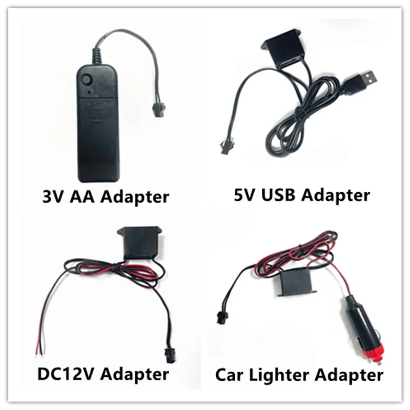 Адаптер питания постоянного тока 3 в AA 5 в USB 12 В, контроллер, инвертор для 1-5 м El Wire, атмосферный декор, гибкий неоновый