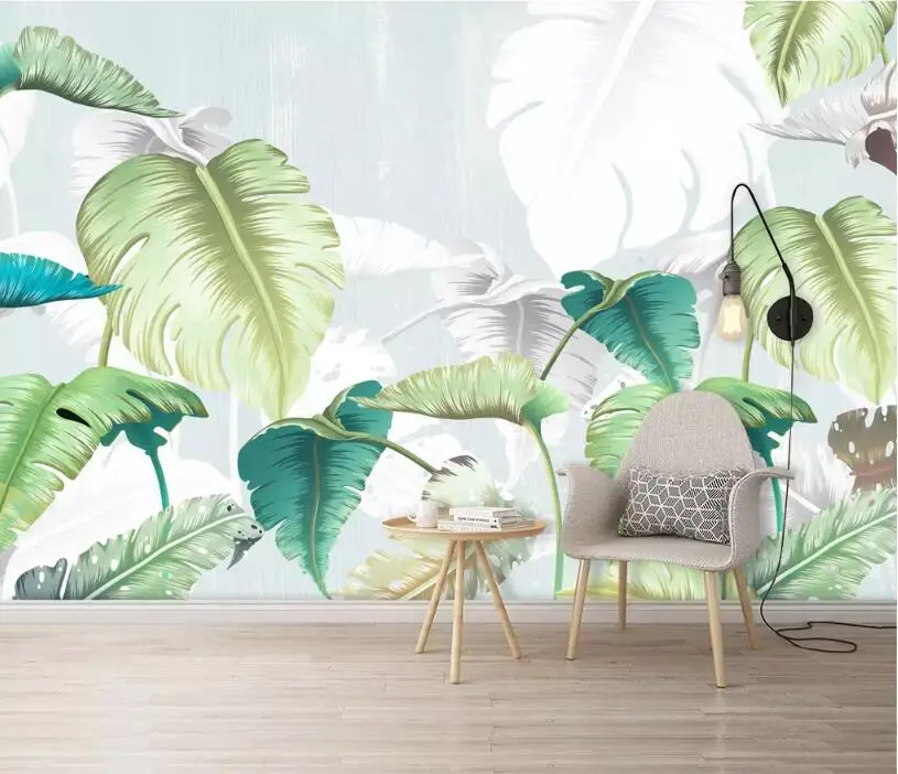 

Bacal Custom 3d wallpaper mural children's room background wall tropical rain forest banana leaf hotel bedside 3D wall paper