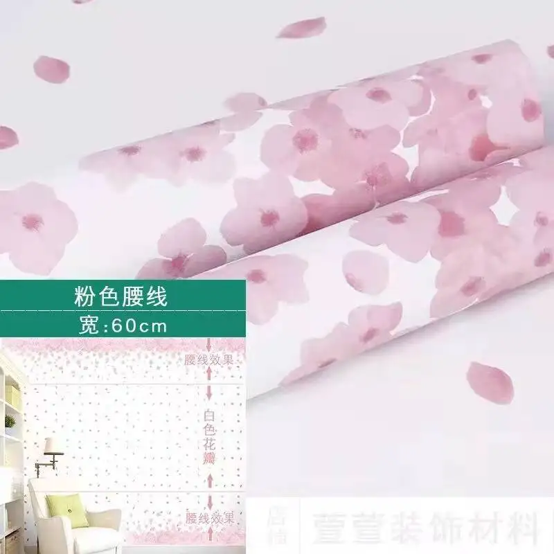 Pink Self-adhesive Wallpaper Decorative Furniture Bedroom Dormitory Living Room Waterproof Vinyl Wall Stickers Wall Decorations