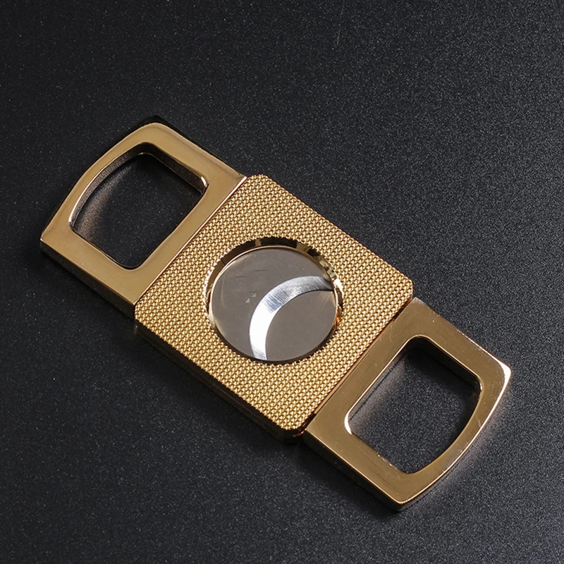 Double Blades Gold Cutter Cigar Knife Pocket Classic Steel Scissors Cigar Guillotine Cigar Accessories