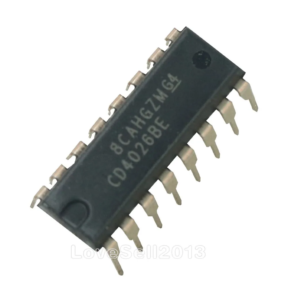 2 pces x cd4026 cd4026be 4026 ic cmos contadores década/dip divisor-16