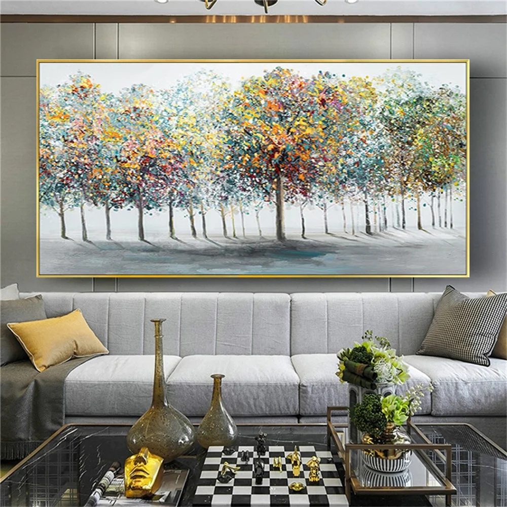 

100% Hand-Painted Oil Painting On Canvas The Latest Design Of Woods Pictures Wall Art Modern Salon Artwork For Home Decor Poster