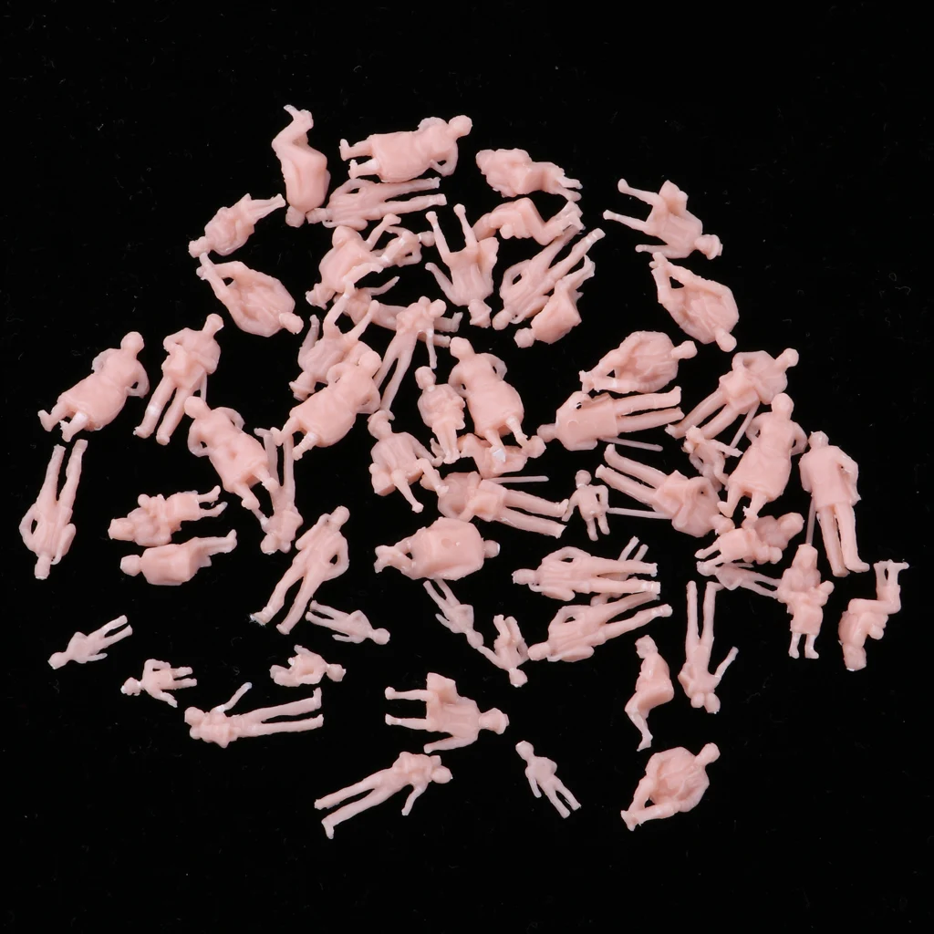 1:87 60x Unpainted Sitting And Standing People Model Figures Toys