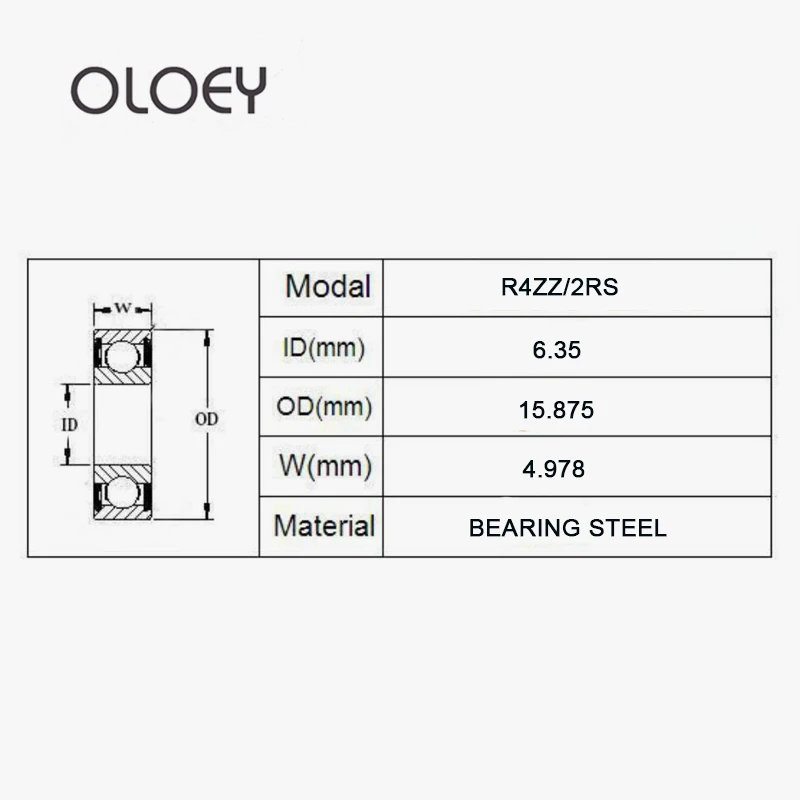 R4ZZ 2RS  Bearing ABEC-1 (10/20PCS) 6.35X15.875X4.978 Miniature R4 ZZ 2RS  Ball Bearings For RC Model Parts