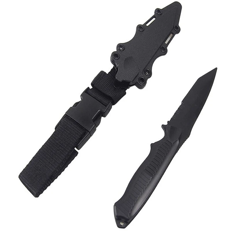 

Tactical Military Enthusiasts Birthday Gift CS Cosplay Prop Combat Knife Modeling Rubber Training Sheath Knife Model Toy Sword