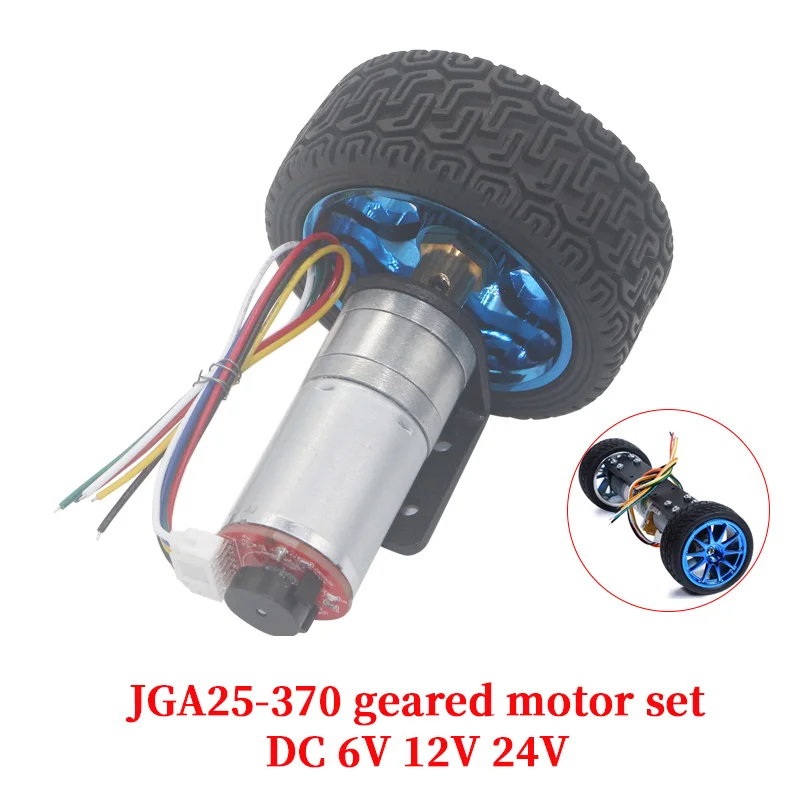 JGA25-370 DC 6V 12V 24V Getriebemotor Encoder Geschwindigkeitsmesscode Scheibe Hochleistungs-Balance-Trolley-Motor mit großem Drehmoment