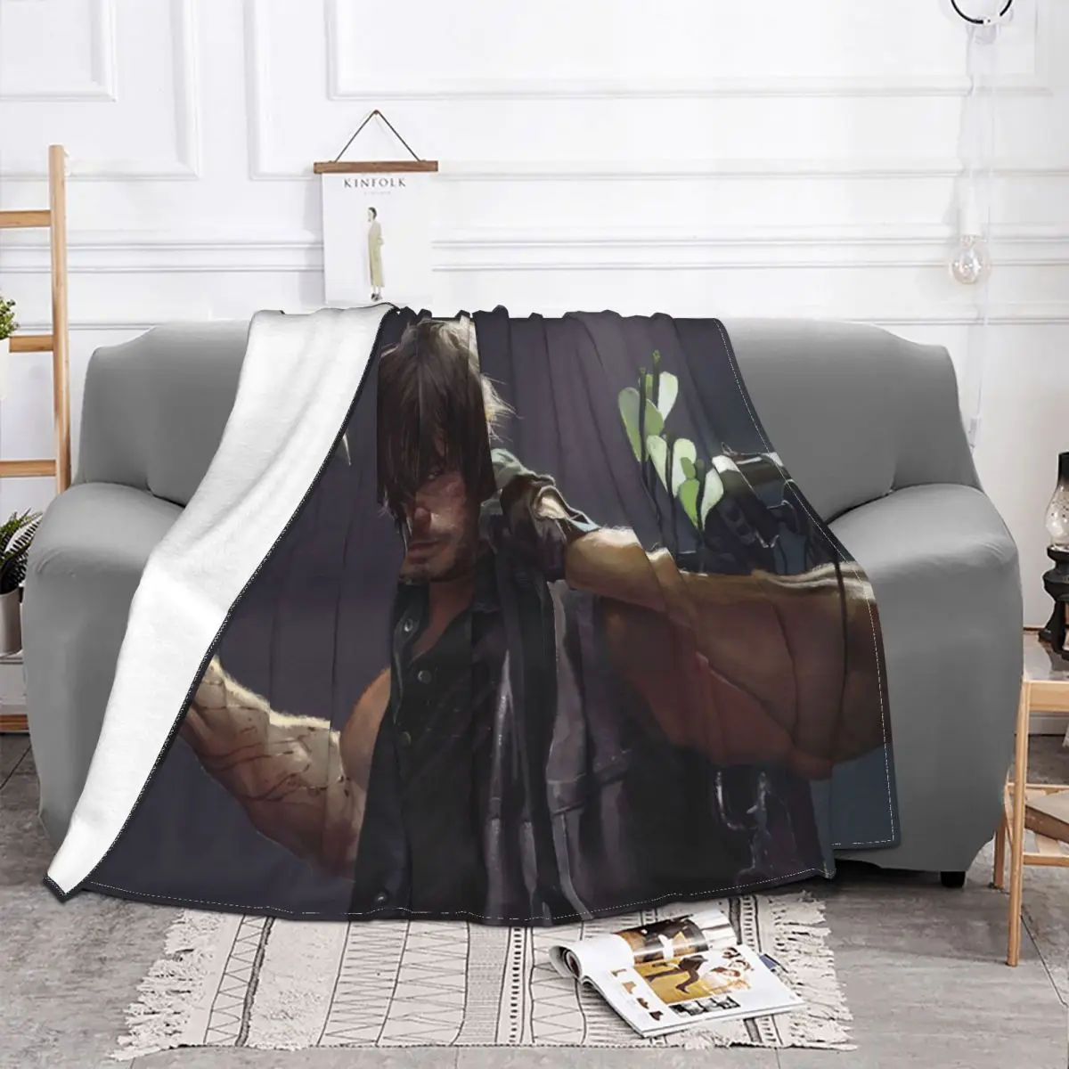 Daryl Dixon Blankets The Walking Dead Movie Horror Flannel Awesome Soft Throw Blanket for Chair Covering Sofa Autumn/Winter