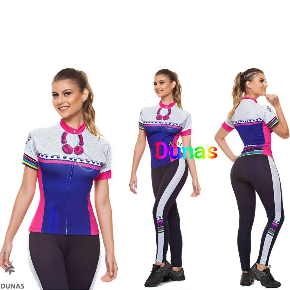 Abbigliamento a pedale Dunas verde donna ciclismo scimmia tuta da ciclismo corta pantaloni abbigliamento con Gel tute complete Pro Triathlon