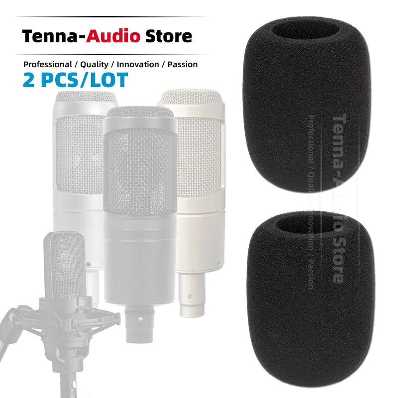 2PCS Windproof Sponge Mic Windscreen For AUDIO TECHNICA ATR 2500 AT 4033 4040 4050 AT4033 AT4040 Microphone Anti Pop Filter Foam