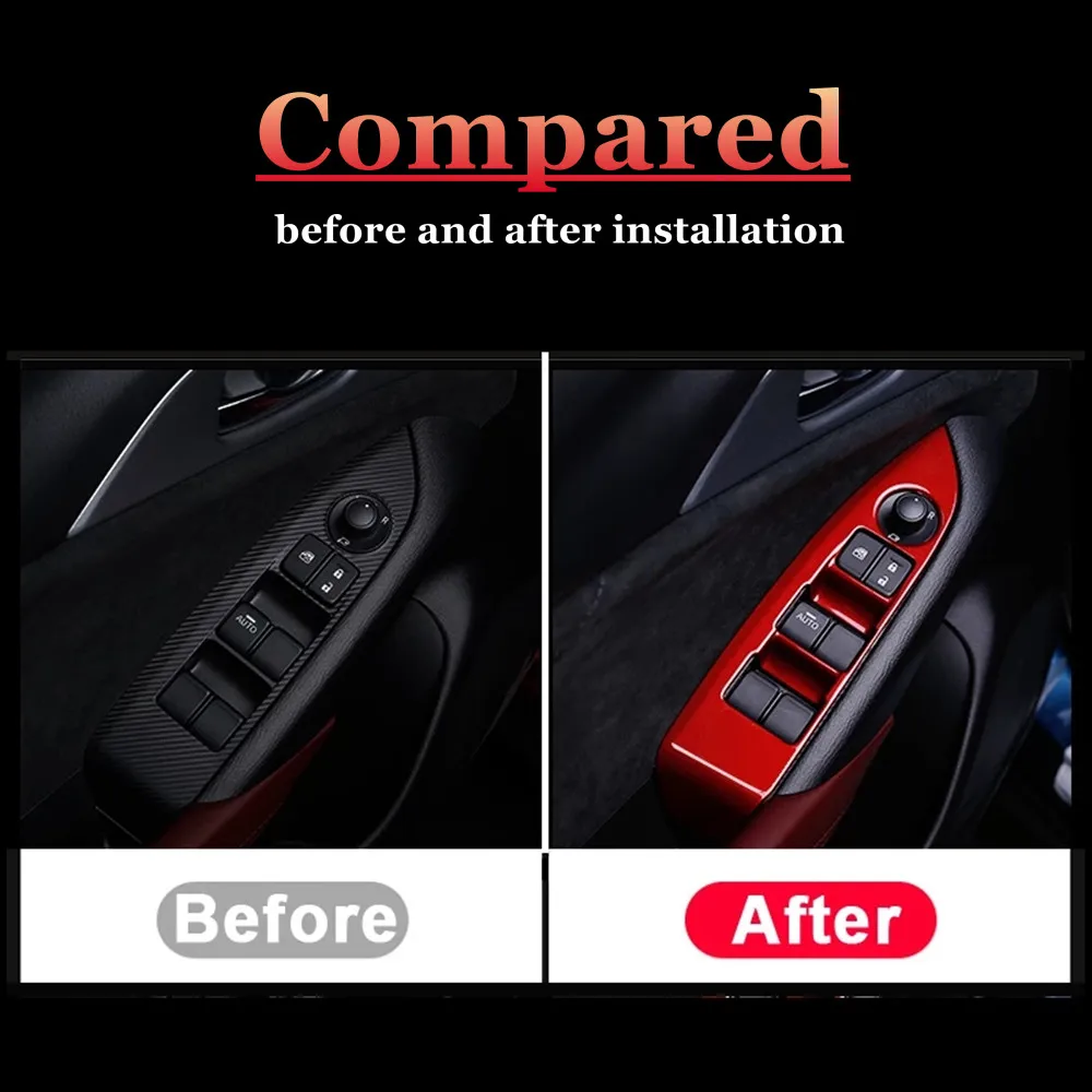 Car Interior Door Armrest Panel Window Switch Lift Buttons Cover Trim Sticker For Mazda CX3 CX-3 CX 3 2016 2017 2018 accessories