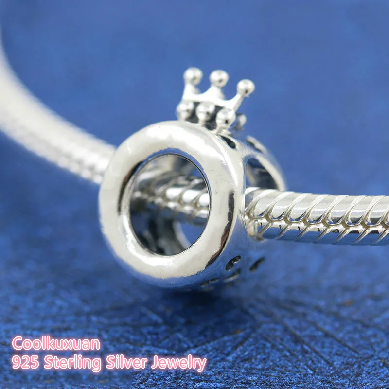 

100% 925 Sterling Silver Brand Logo & Crown O Charm beads Fits Original Pandora bracelets Jewelry Making