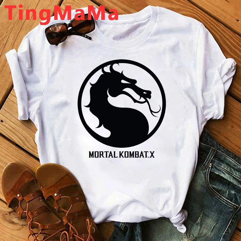 Hot Summer Tops Streetwear Mortal Kombat T Shirt Men Kawaii Harajuku Cartoon Graphic Tees Funny Hip Hop Unisex T-shirt Male