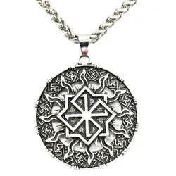 Ancient Slavic Molvinets Symbol Kolovrat Pendant Viking Necklace Russia Pagan Talisman Amulet