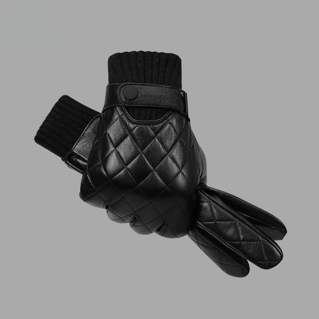 Youpin Qimian Full Touch Screen Sheepskin Gloves Thick Warm Plus Velvet Leather Glove Outdoor Winter Cycling Driving Touch Glove