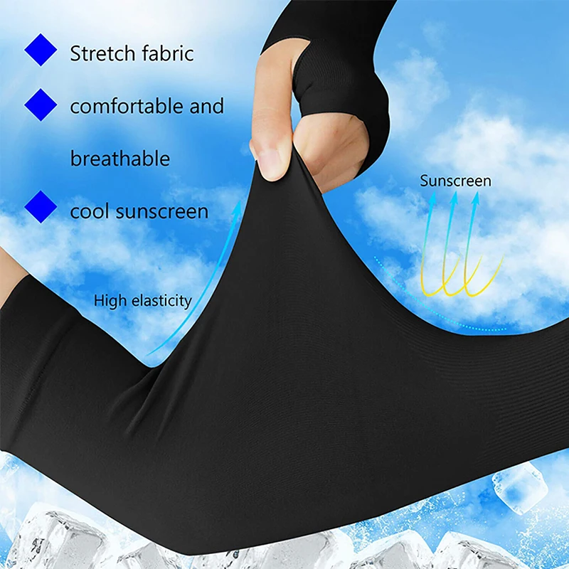 2 Pair Arm Cover Up Silk Summer Arm Sleeve Fashion Cycling Running Jogging Cool Sport Cuffs Women For Volleyball Sun Protection