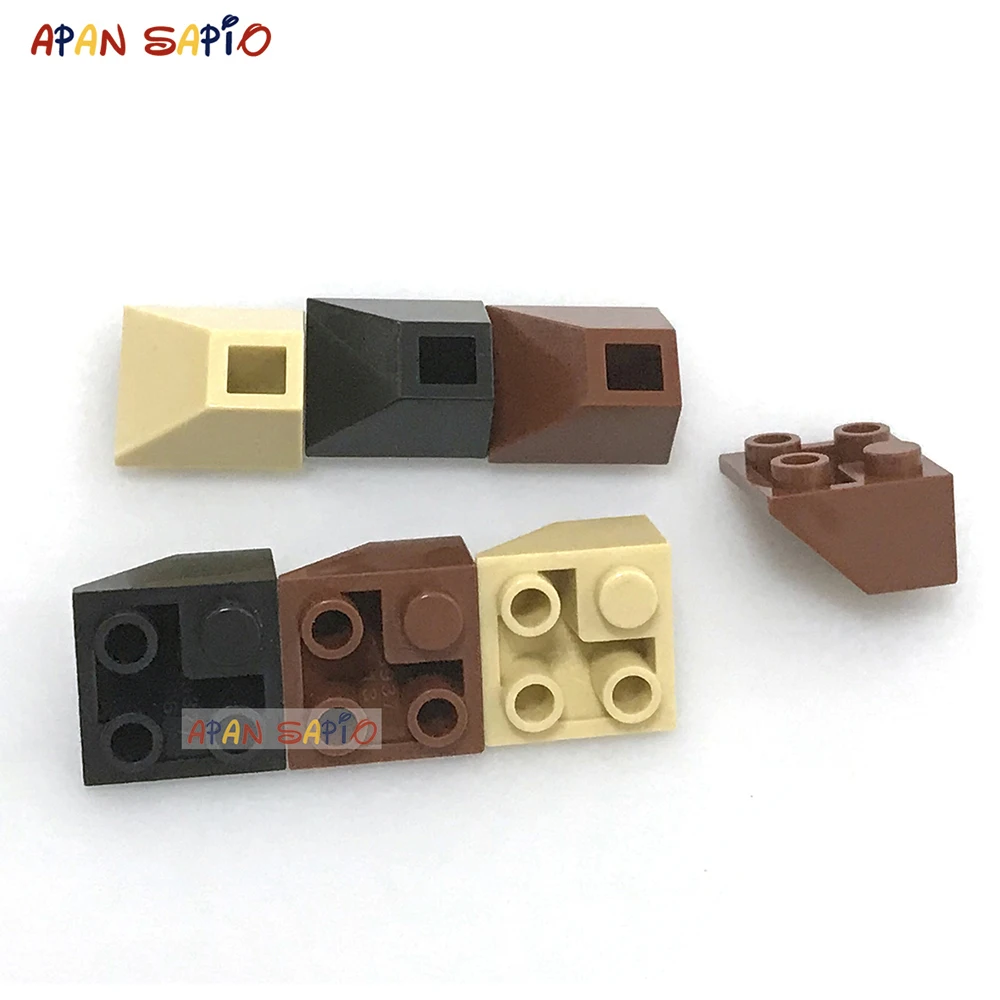 200pcs DIY Building Blocks Double Bevel Bricks 2x2Dots Educational Creative Plastic Compatible With 3676 Toys for Children