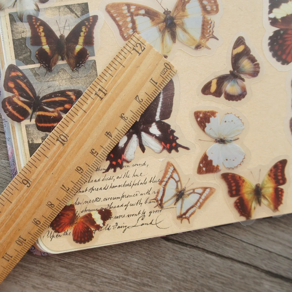 28 sztuk motyl latający w stylu trawy naklejki Scrapbooking DIY pakowanie prezentów etykieta ozdobna etykieta