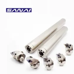 SANAI Turning Holder Set 7 Head Changeable Anti-vibration CNC Lathe Boring Bar 32mm with 2 Bodies and 5pcs of Head No Insert