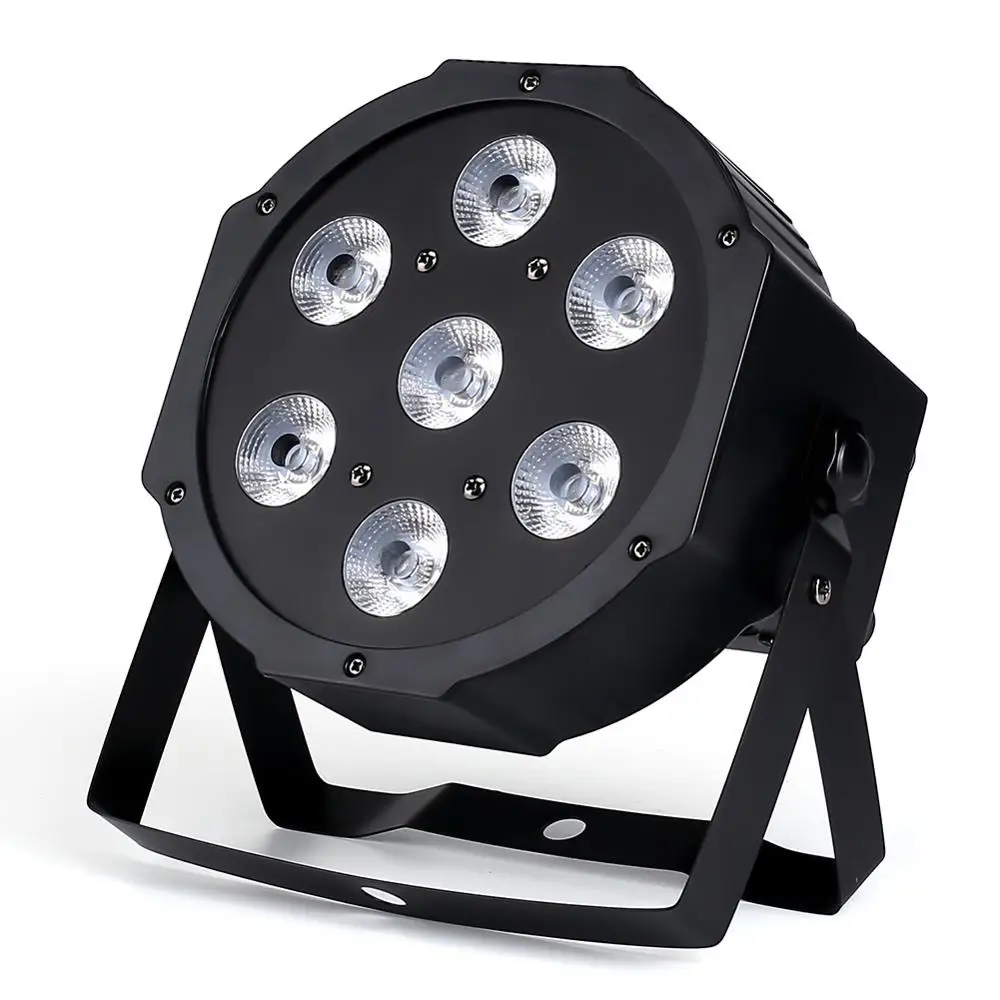 Sterowanie bezprzewodowe RGBW 7x18W LED płaskie SlimPar RGBWA światło ultrafioletowe 6w1 LED DJ mycia światła etap dmx lampa światła 6/10 kanałów