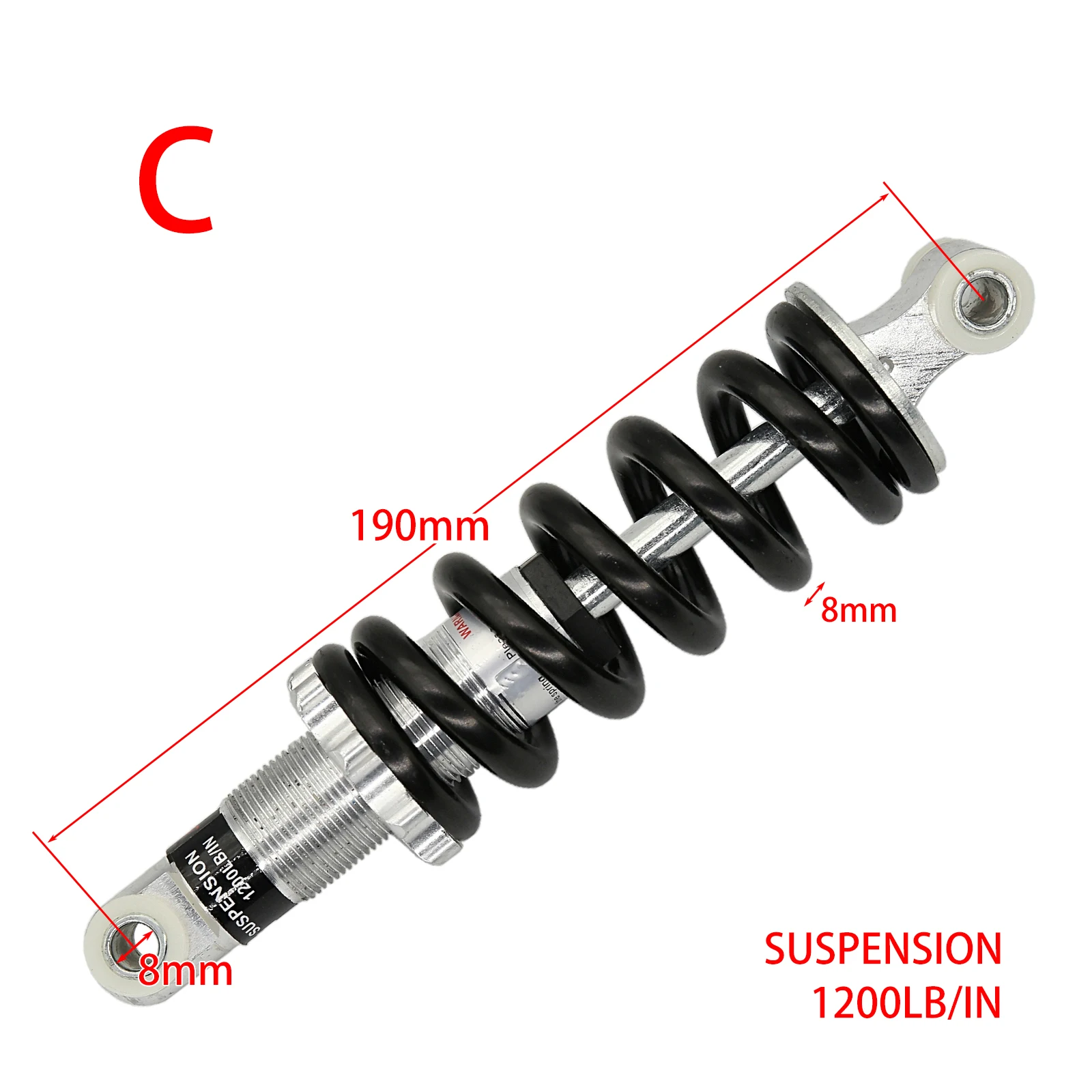 100MM 125MM 150MM 180MM 190MM 200MM rear suspension shock for 47cc 49CC super Minimoto ATV electric scooter mini Pocket Bike