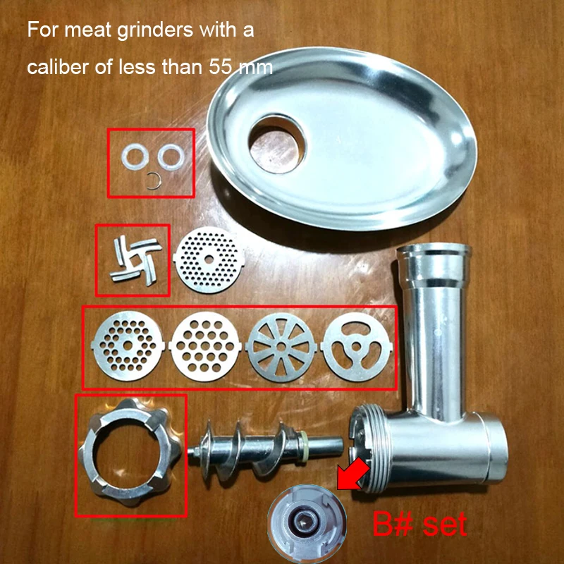 Meat Grinder 7-shaped tube Screw blades Mincer Auger for 55mm Diameter Meat Grinder Plate Knife food tray 7 type pipe parts