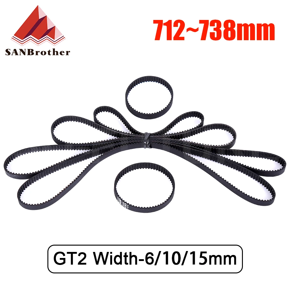 

GT2 Closed Loop Timing Belt Rubber 2GT 6mm 712 714 716 718 720 722 724 726 728 730 732 734 736 738mm Synchronous