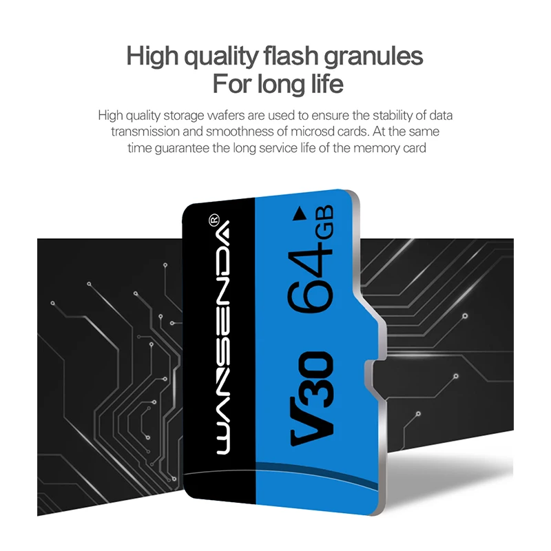 High quality Wansenda TF Card 4GB 8GB 16GB 32GB 64GB 128GB Memory Card Mini Card for Smartphone Tablet Free SD Adapter