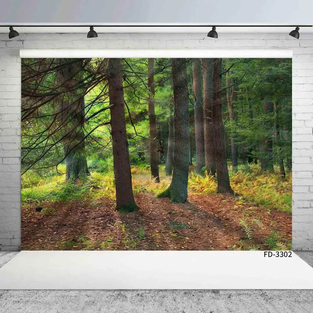 Wood Vinyl photography Backgrounds for Photo Studio Deep Forest Sunlight Photo Backdrops Children Baby Wedding Photo Shooting