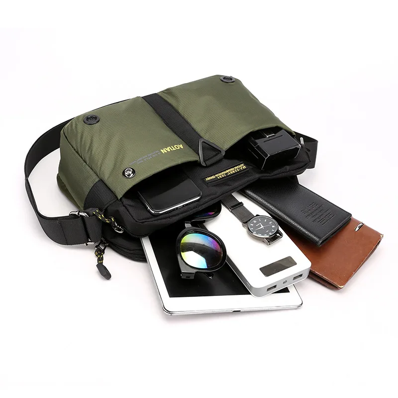 Scione Nylon Shoulder Bags Men Casual Travel Waterproof Single Shoulder Bag Men Sling Cross Body Messenger Bags Male iPad