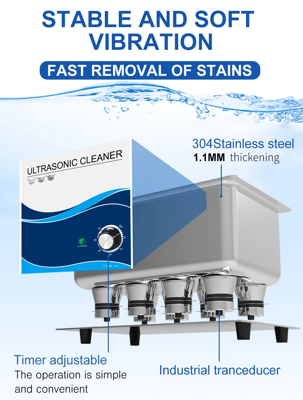 180 W 3.2L Ultrasonic Cleaner Mandi Mekanik Ultrasonido Transduser 3L Cleaner Gigi Kawat Gigi Alat Cukur Sikat Kacamata Anting-Anting Koin
