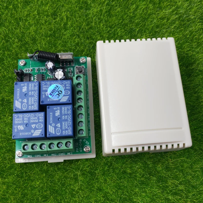 DC 12V 24V input 4CH Wireless RF Remote Control Light Switch 10A Relay Output Radio Receiver Module Garage Doors/lamp
