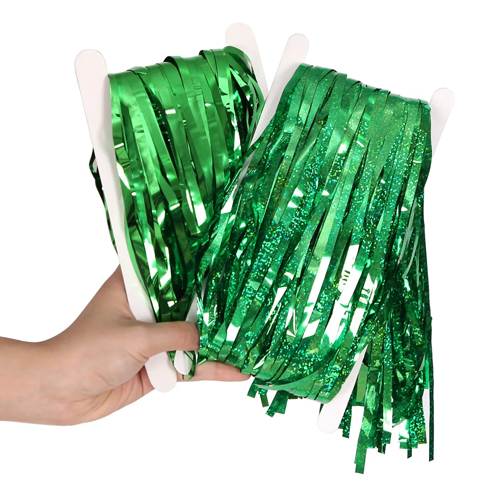 Green Foil Fringe Curtain,St Patrick\' Day Backdrop Decoration,Irish Festival Party Decorations