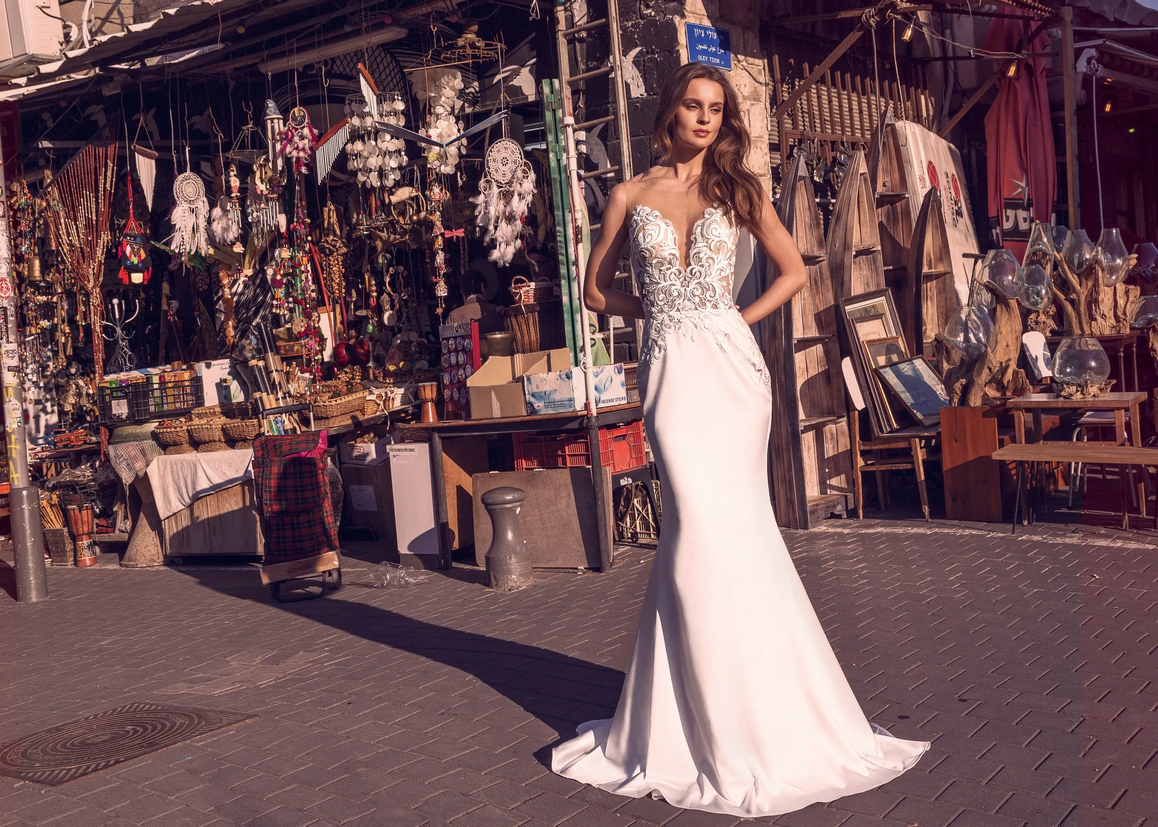 Vestidos de novia de sirena transparentes, cuello de Joya, Apliques de encaje, vestido de novia elegante para playa, vestidos de novia campestres hechos a medida, 2020