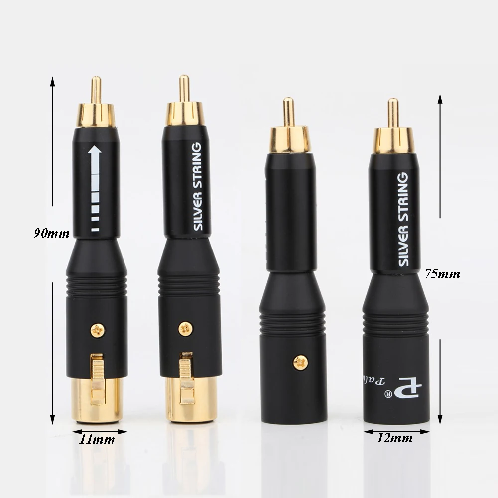 4Pcs XR1805 24K Gold Plated Microphone Audio Pailic Silver Net XLR Male Female Plug Adapter