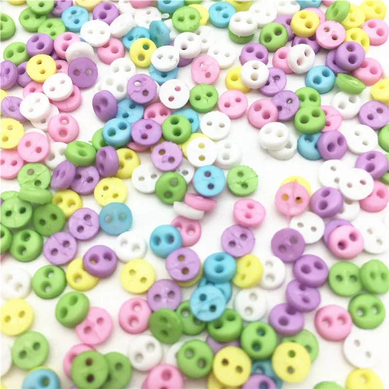 250pcs 4mm Mini Multi 2 Holes Round Doll Buttons DIY Handmade Sewing Flatback Accessories