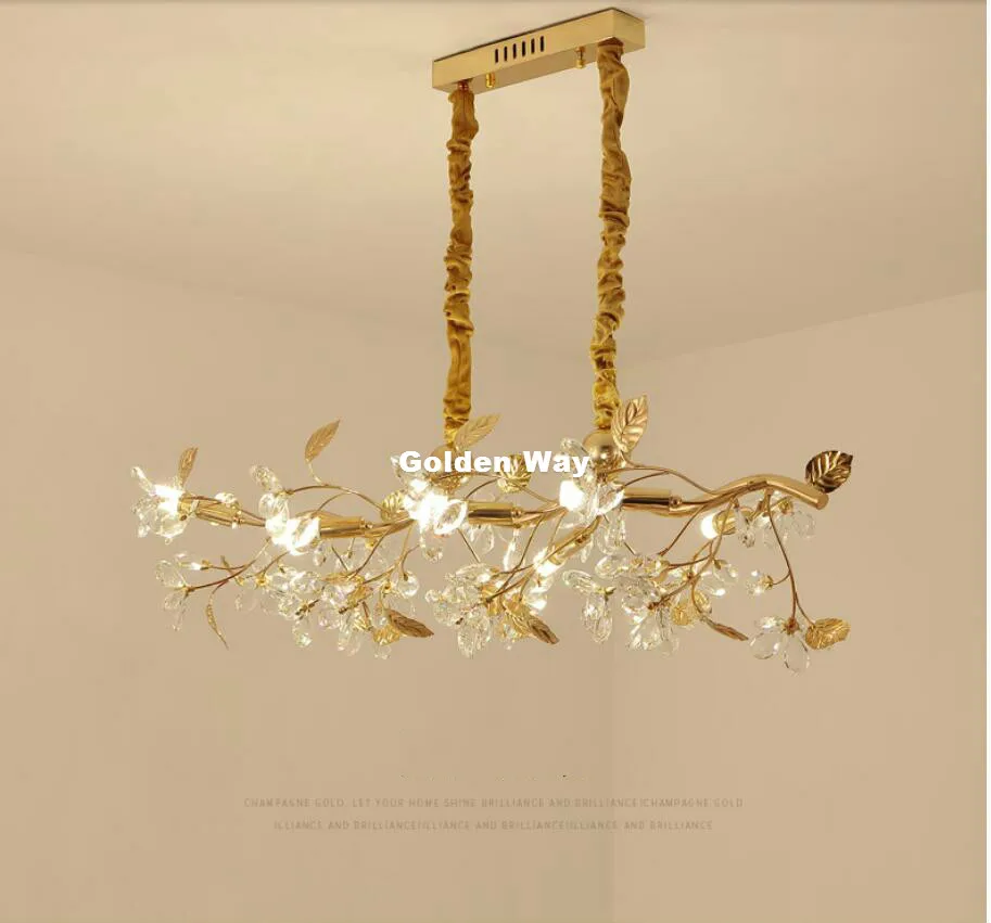 Nordic Crystal Pendant Lights Flower Shape Pendant Lamp L100cm W48cm Decorative Warm Bedroom Bedside Girl Heart Hanging Lights