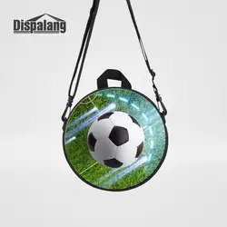 Cool Football Printed Round Bag Basketball Mini Messenger Crossbody Bag For Traveling For Boys Kids Small Kindergarten Schoolbag